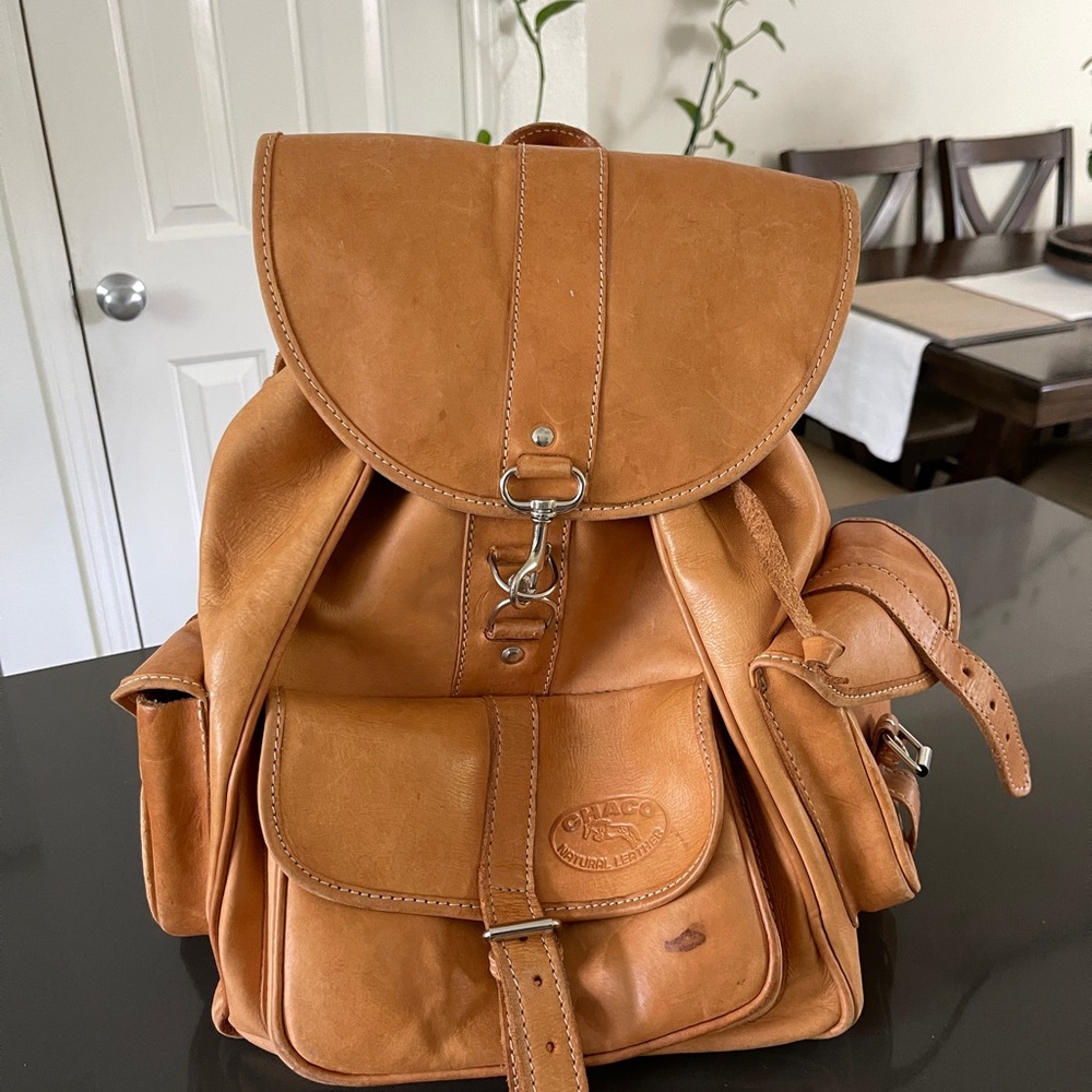 Chaco Tan Leather Backpack